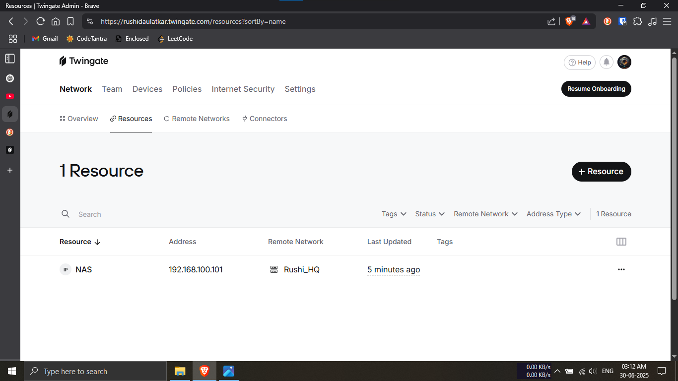 Twingate Zero Trust Network Access dashboard and architecture